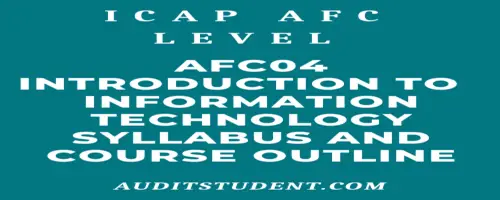 Syllabus of AFC4 Introduction to Information Technology
