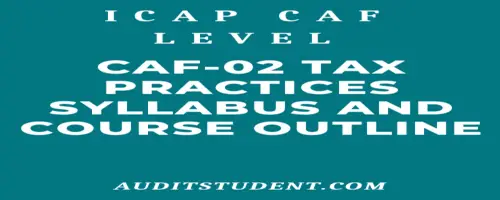 Syllabus of CAF2 Tax Practices
