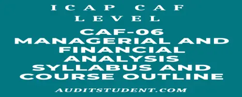 Syllabus of CAF6 Managerial and Financial Analysis