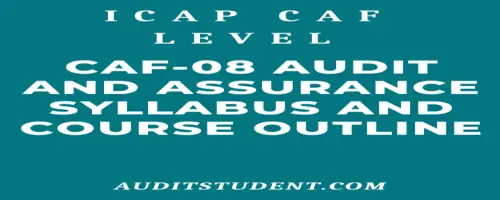 Syllabus of CAF8 Audit and Assurance
