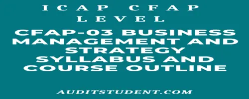 syllabus of CFAP3 Business Management and strategy