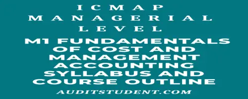 syllabus of M1 Fundamentals of Cost and Management Accounting