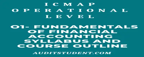 icmap syllabus of O1 Fundamentals of Financial Accounting
