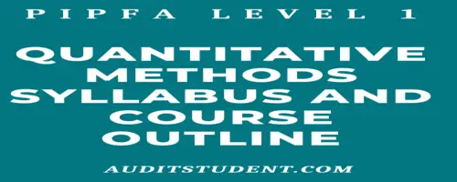 syllabus of PIPFA Level 1 Quantitative Methods
